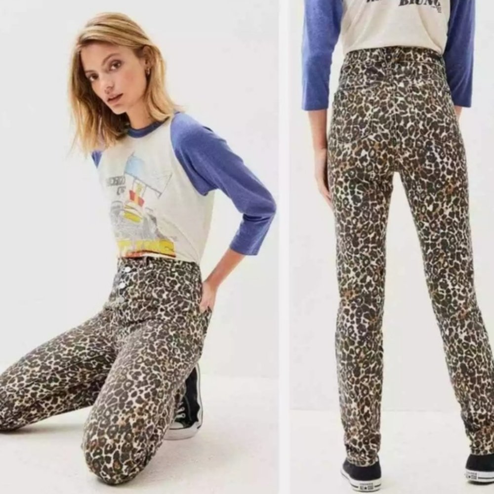 Volcom Women Super Stoned Skinny Animal Print Jeans
